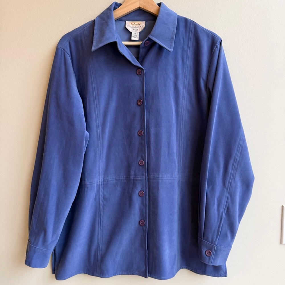 Vintage Talbots Suede Periwinkle Button Down Shirt
